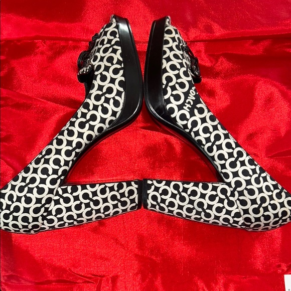 Coach Black & White Animal Print Heels - Picture 4 of 8